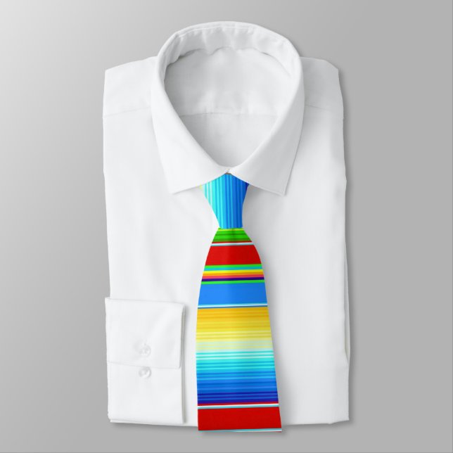 Vibrant Mexican Blanket Traditional Spanish Serape Neck Tie (Tied)