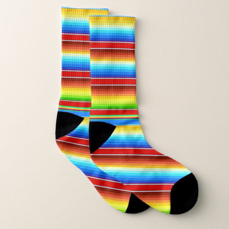 Vibrant Mexican Blanket Traditional Spanish Serape Socks Zazzle