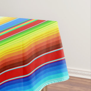 Vibrant Mexican Blanket Traditional Spanish Serape Tablecloth