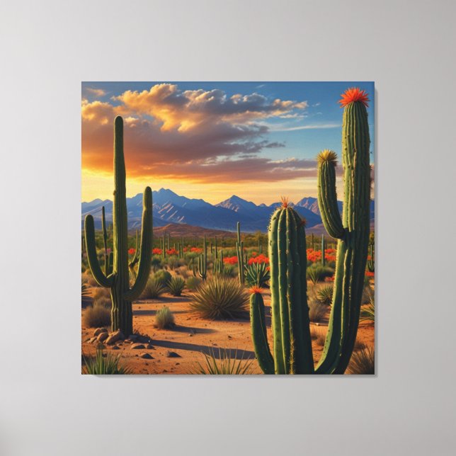  Vibrant Mexican Cactus Art Print (Front)