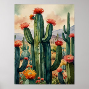 Vibrant Mexican Cactus Art Print