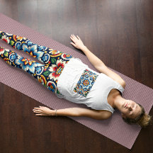 Vibrant Mexican Embroidery Leggings