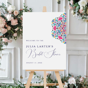 Vibrant Mexican Fiesta Style Rainbow Bridal Shower Foam Board