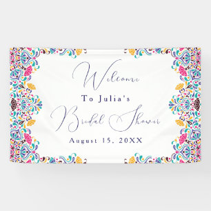 Vibrant Mexican Fiesta Style Rainbow Wedding Banner