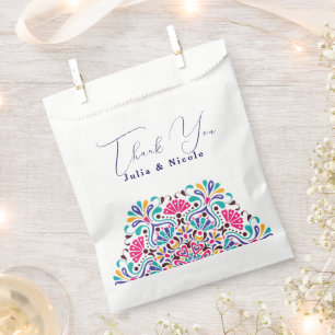 Vibrant Mexican Fiesta Style Rainbow Wedding Favor Bag