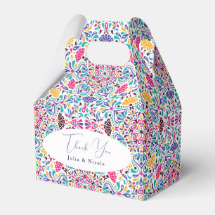 Vibrant Mexican Fiesta Style Rainbow Wedding Favor Boxes