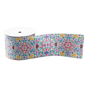 Vibrant Mexican Fiesta Style Rainbow Wedding Grosgrain Ribbon