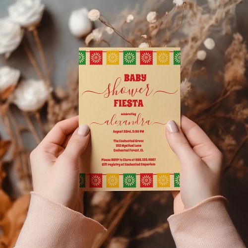 Vibrant Mexican Floral Baby Shower Invitation