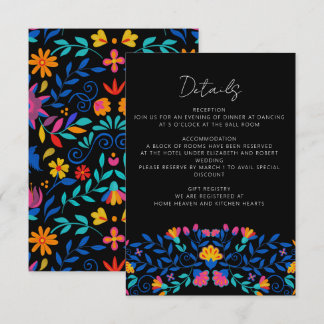 Vibrant Mexican Floral Fiesta Wedding Enclosure Card