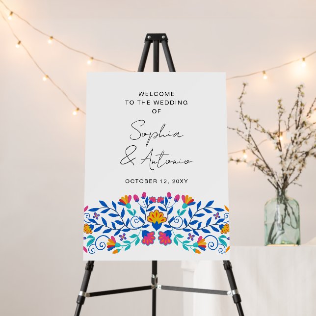 Vibrant Mexican Floral Fiesta Wedding Foam Board (In Situ (Stand))