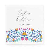 Vibrant Mexican Floral Fiesta Wedding Napkins