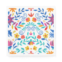 Vibrant Mexican Floral Fiesta Wedding Napkins