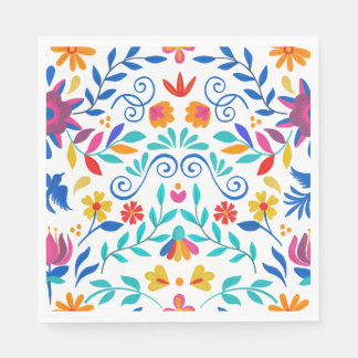 Vibrant Mexican Floral Fiesta Wedding Napkins