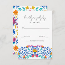 Vibrant Mexican Floral Fiesta Wedding RSVP Card