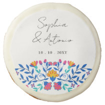 Vibrant Mexican Floral Fiesta Wedding Sugar Cookie