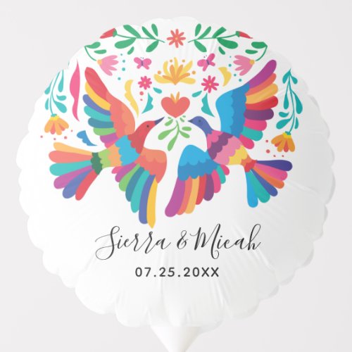 Vibrant Mexican Inspired Birds and Floral Balloon