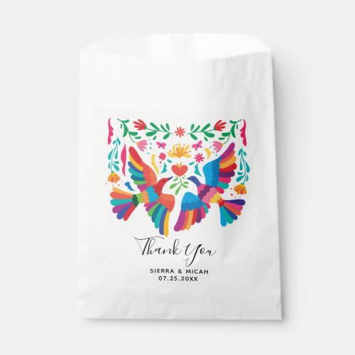 Vibrant Mexican Inspired Birds and Floral Favor Bag