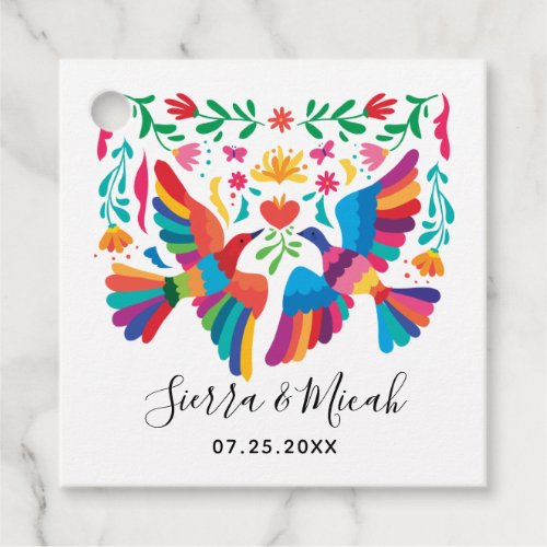 Vibrant Mexican Inspired Birds and Floral Favor Tags