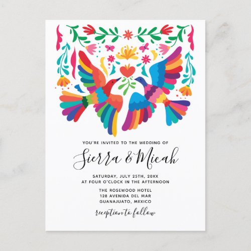Vibrant Mexican Inspired Birds and Floral Invites