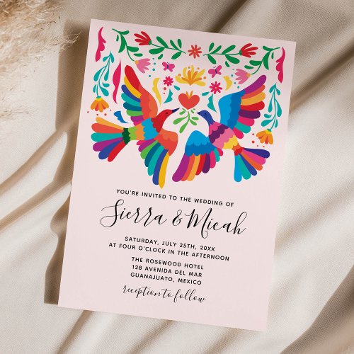 Vibrant Mexican Inspired Birds and Floral Invites