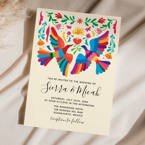 Vibrant Mexican Inspired Birds and Floral Invites