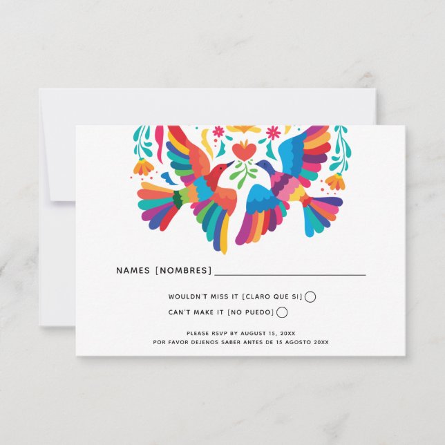 Vibrant Mexican-Inspired Wedding RSVP Card (Front)