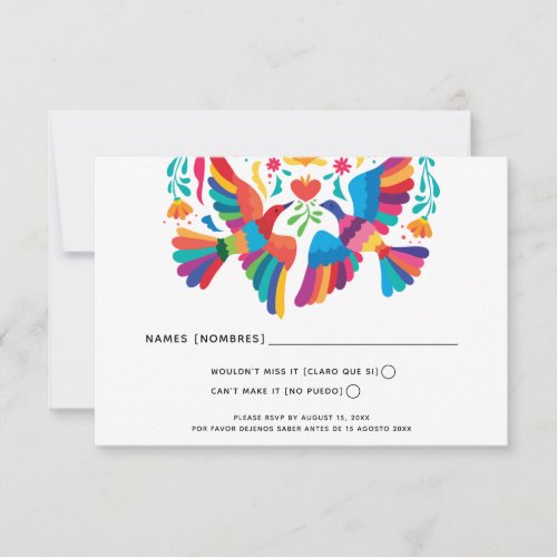 Vibrant Mexican_Inspired Wedding RSVP Card