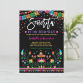 Vibrant Mexican Senorita Fiesta Baby Shower Invitation (Standing Front)