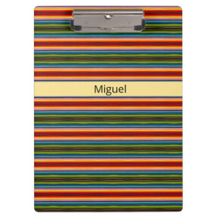 Vibrant Mexican Serape Colorful Stripes Clipboard