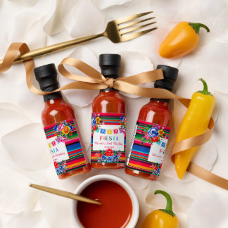 Vibrant Mexican Serape Fiesta Birthday Gift Hot Sauces
