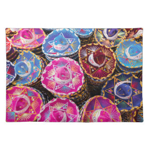 Vibrant Mexican Sombrero Cloth Placemats