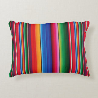 Vibrant Mexican Striped Western Design Accent Pillow