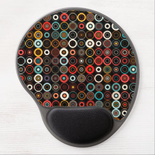 Vibrant Mid-Century Circle Gel Mouse Pad