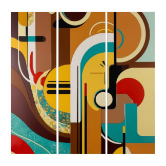 Vibrant Mid-Century Modern | Retro Artwork Triptych