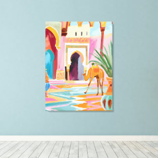 Vibrant Middle Eastern Camel Art Print – Colorful 