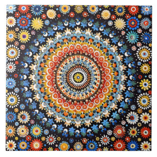 Vibrant Millefiori Elegant Pattern Ceramic Tile