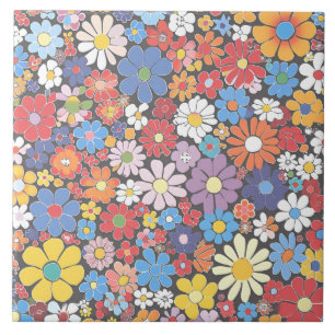 Vibrant Millefiori Elegant Pattern Ceramic Tile