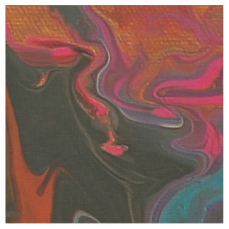 Vibrant Mineral Rock Flow Paint Art Fabric