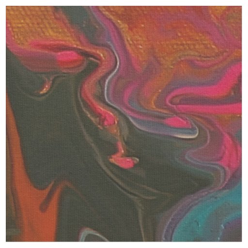 Vibrant Mineral Rock Flow Paint Art Fabric