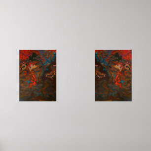 Vibrant Mineral Rock Flow Paint Art Wall Art Sets