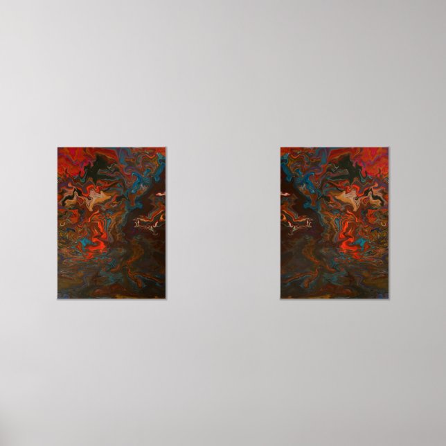 Vibrant Mineral Rock Flow Paint Art Wall Art Sets (Front)
