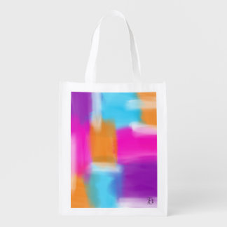 Vibrant Minimal Abstract Artwork Grocery Bag