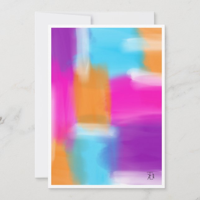 Vibrant Minimal Abstract Artwork  Thank You Card (Front)