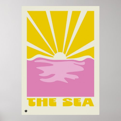 Vibrant Minimalist Abstract Sea Art Print