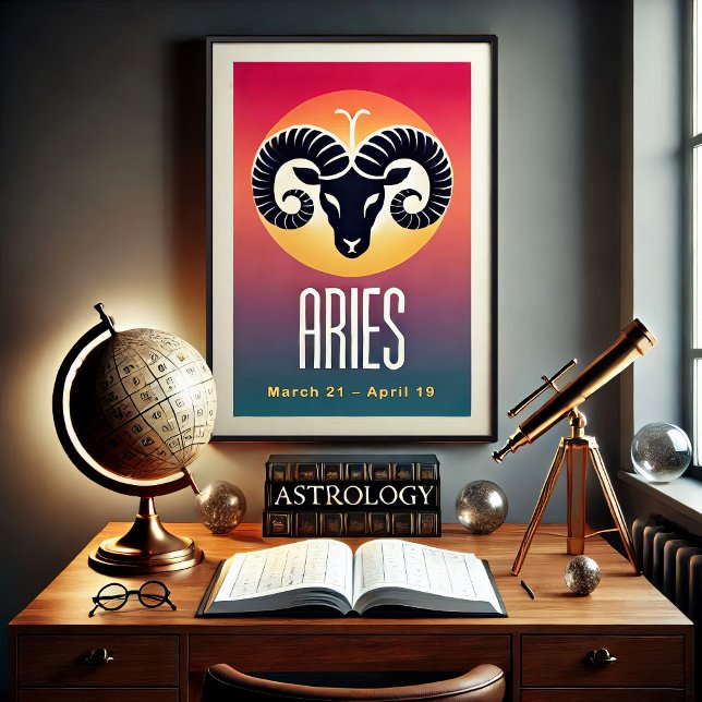 Vibrant Minimalistic Aries Zodiac Sign Poster (Creator Uploaded)