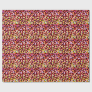 Vibrant Mixed Color Roses Floral Wrapping Paper