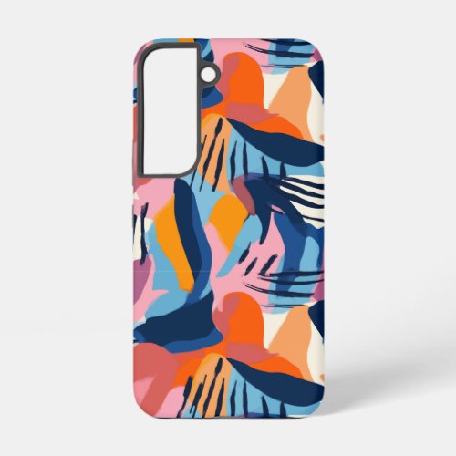 Vibrant Modern Abstract Shapes Pattern Samsung Galaxy S22 Case