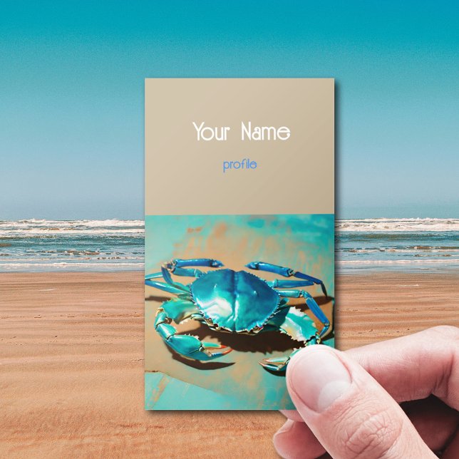  Vibrant modern blue  crab   - Business Card (Creator Uploaded)
