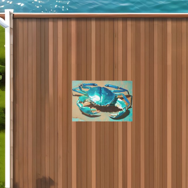 Vibrant modern blue  crab outdoor rug (Insitu (Outdoor 1))