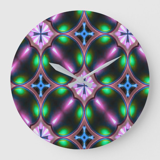 Vibrant Modern Geometric Abstract Large Clock (Front)